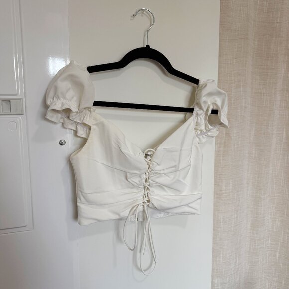 White Crop Top - Picture 1 of 4